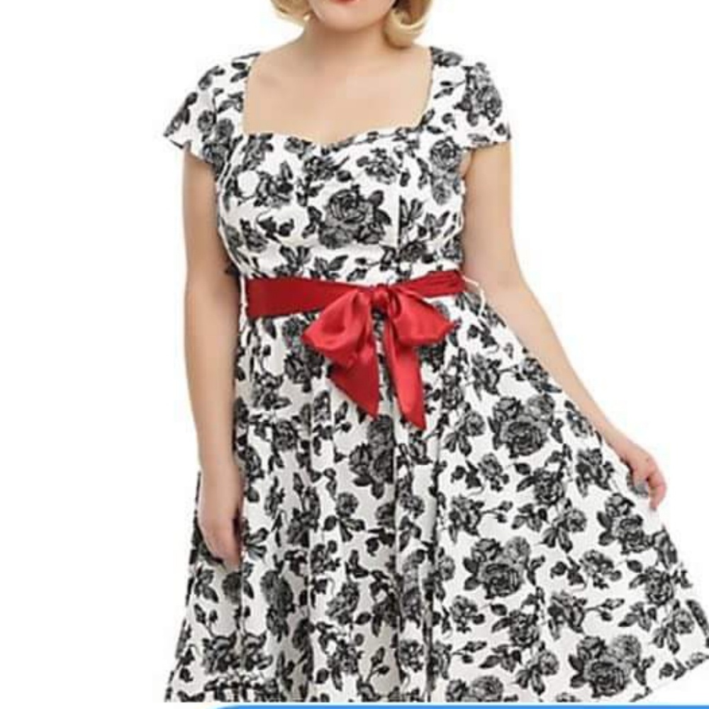 Black and white floral dress